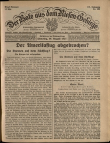 Der Bote aus dem Riesen-Gebirge : Zeitung für alle Stände, R. 115, 1927, nr 190
