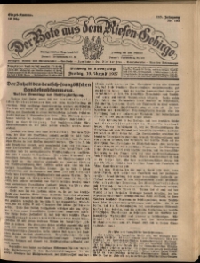 Der Bote aus dem Riesen-Gebirge : Zeitung für alle Stände, R. 115, 1927, nr 193