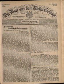 Der Bote aus dem Riesen-Gebirge : Zeitung für alle Stände, R. 115, 1927, nr 198