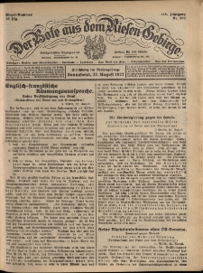 Der Bote aus dem Riesen-Gebirge : Zeitung für alle Stände, R. 115, 1927, nr 200