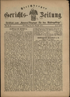 Hirschberger Gerichts-Zeitung : Beiblatt zum „General-Anzeiger für das Riesengebirge”, 1911, Jg. 18, Nr. 33