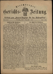 Hirschberger Gerichts-Zeitung : Beiblatt zum „General-Anzeiger für das Riesengebirge”, 1911, Jg. 18, Nr. 34