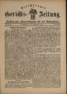 Hirschberger Gerichts-Zeitung : Beiblatt zum &bdquo;General-Anzeiger f&uuml;r das Riesengebirge&rdquo;, 1911, Jg. 18, Nr. 36