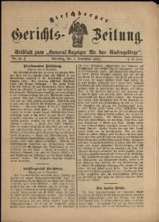 Hirschberger Gerichts-Zeitung : Beiblatt zum &bdquo;General-Anzeiger f&uuml;r das Riesengebirge&rdquo;, 1911, Jg. 18, Nr. 43