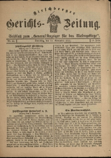 Hirschberger Gerichts-Zeitung : Beiblatt zum &bdquo;General-Anzeiger f&uuml;r das Riesengebirge&rdquo;, 1911, Jg. 18, Nr. 44