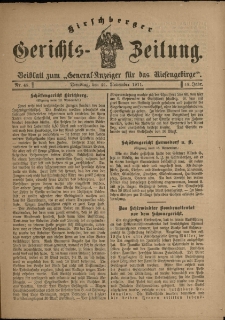Hirschberger Gerichts-Zeitung : Beiblatt zum &bdquo;General-Anzeiger f&uuml;r das Riesengebirge&rdquo;, 1911, Jg. 18, Nr. 45
