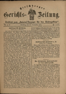 Hirschberger Gerichts-Zeitung : Beiblatt zum „General-Anzeiger für das Riesengebirge”, 1911, Jg. 18, Nr. 45