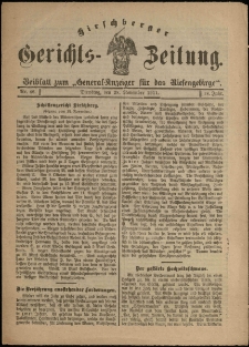 Hirschberger Gerichts-Zeitung : Beiblatt zum &bdquo;General-Anzeiger f&uuml;r das Riesengebirge&rdquo;, 1911, Jg. 18, Nr. 46