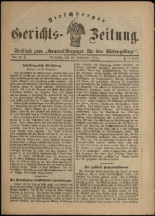 Hirschberger Gerichts-Zeitung : Beiblatt zum „General-Anzeiger für das Riesengebirge”, 1911, Jg. 18, Nr. 46