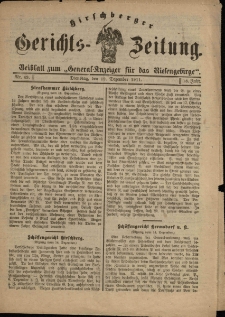 Hirschberger Gerichts-Zeitung : Beiblatt zum „General-Anzeiger für das Riesengebirge”, 1911, Jg. 18, Nr. 49