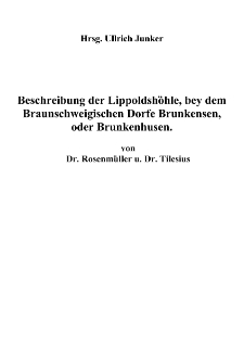 Beschreibung der Lippoldshöhle, bey dem Braunschweigischen Dorfe Brunkensen, oder Brunkenhusen [Dokument elektroniczny]