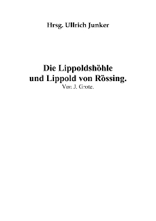 Die Lippoldshöhle und Lippold von Rössing [Dokument elektroniczny]