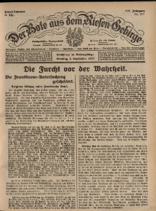 Der Bote aus dem Riesen-Gebirge : Zeitung für alle Stände, R. 115, 1927, nr 207