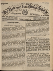 Der Bote aus dem Riesen-Gebirge : Zeitung für alle Stände, R. 115, 1927, nr 247