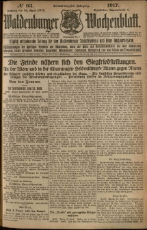 Waldenburger Wochenblatt, Jg. 63, 1917, nr 93