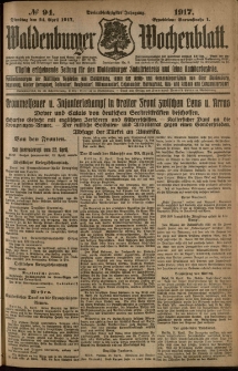 Waldenburger Wochenblatt, Jg. 63, 1917, nr 94