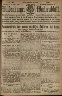 Waldenburger Wochenblatt, Jg. 63, 1917, nr 95