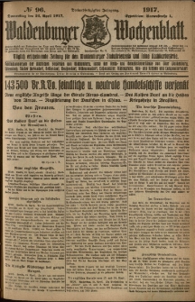 Waldenburger Wochenblatt, Jg. 63, 1917, nr 96
