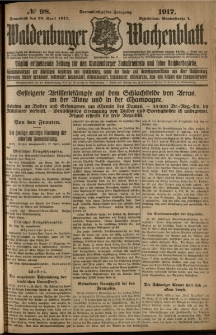 Waldenburger Wochenblatt, Jg. 63, 1917, nr 98