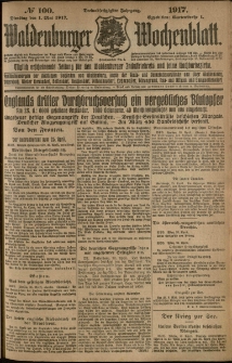 Waldenburger Wochenblatt, Jg. 63, 1917, nr 100