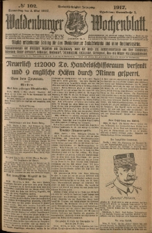 Waldenburger Wochenblatt, Jg. 63, 1917, nr 102
