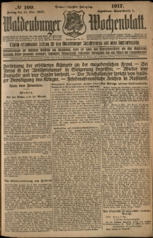 Waldenburger Wochenblatt, Jg. 63, 1917, nr 109
