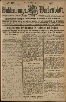 Waldenburger Wochenblatt, Jg. 63, 1917, nr 118