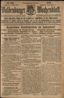 Waldenburger Wochenblatt, Jg. 63, 1917, nr 128