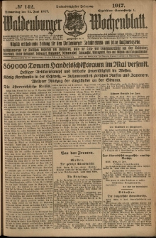 Waldenburger Wochenblatt, Jg. 63, 1917, nr 142