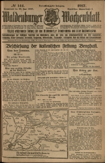 Waldenburger Wochenblatt, Jg. 63, 1917, nr 144