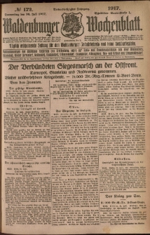 Waldenburger Wochenblatt, Jg. 63, 1917, nr 172