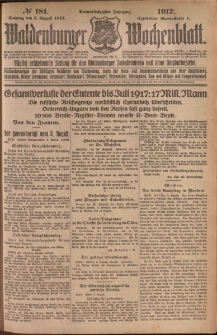 Waldenburger Wochenblatt, Jg. 63, 1917, nr 181