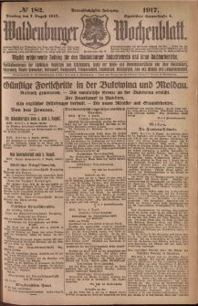 Waldenburger Wochenblatt, Jg. 63, 1917, nr 182