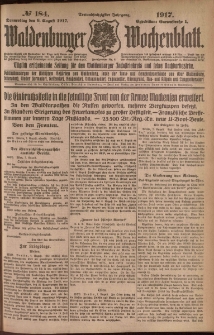 Waldenburger Wochenblatt, Jg. 63, 1917, nr 184