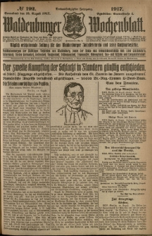 Waldenburger Wochenblatt, Jg. 63, 1917, nr 192