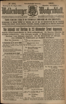 Waldenburger Wochenblatt, Jg. 63, 1917, nr 194