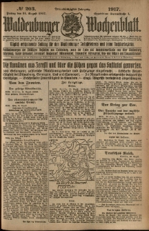 Waldenburger Wochenblatt, Jg. 63, 1917, nr 203
