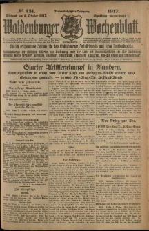 Waldenburger Wochenblatt, Jg. 63, 1917, nr 231