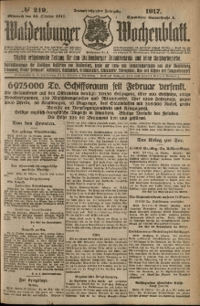 Waldenburger Wochenblatt, Jg. 63, 1917, nr 249