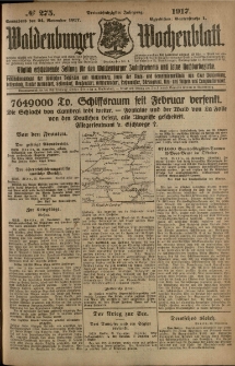 Waldenburger Wochenblatt, Jg. 63, 1917, nr 275