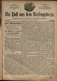 Die Post aus dem Riesengebirge, 1885, nr 152