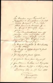 Bei Vornahme einer Reparatur des Dachgespärres des Burgthorthurmes hierselbst wurden beiliegende aus dem Jahre 1843 stammende Drucksachen pp. in dem Knauf der Thurmspitze vorge-funden