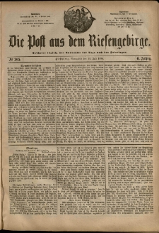 Die Post aus dem Riesengebirge, 1885, nr 165