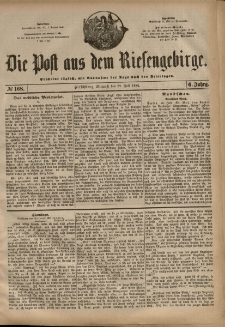 Die Post aus dem Riesengebirge, 1885, nr 168