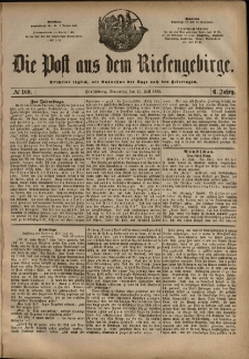 Die Post aus dem Riesengebirge, 1885, nr 169