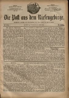 Die Post aus dem Riesengebirge, 1885, nr 174