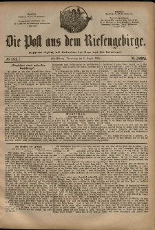 Die Post aus dem Riesengebirge, 1885, nr 181