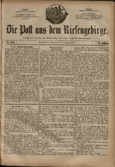 Die Post aus dem Riesengebirge, 1885, nr 183