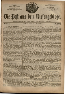 Die Post aus dem Riesengebirge, 1885, nr 184