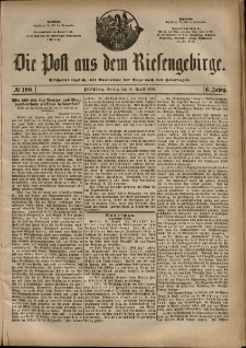 Die Post aus dem Riesengebirge, 1885, nr 190